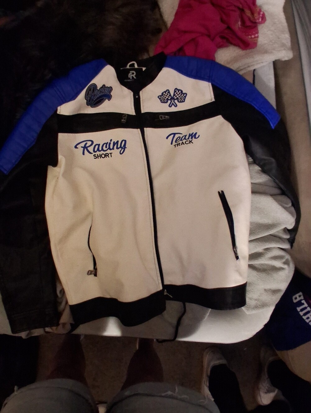 Racing Team Track Cream & Royal Blue Jacket
